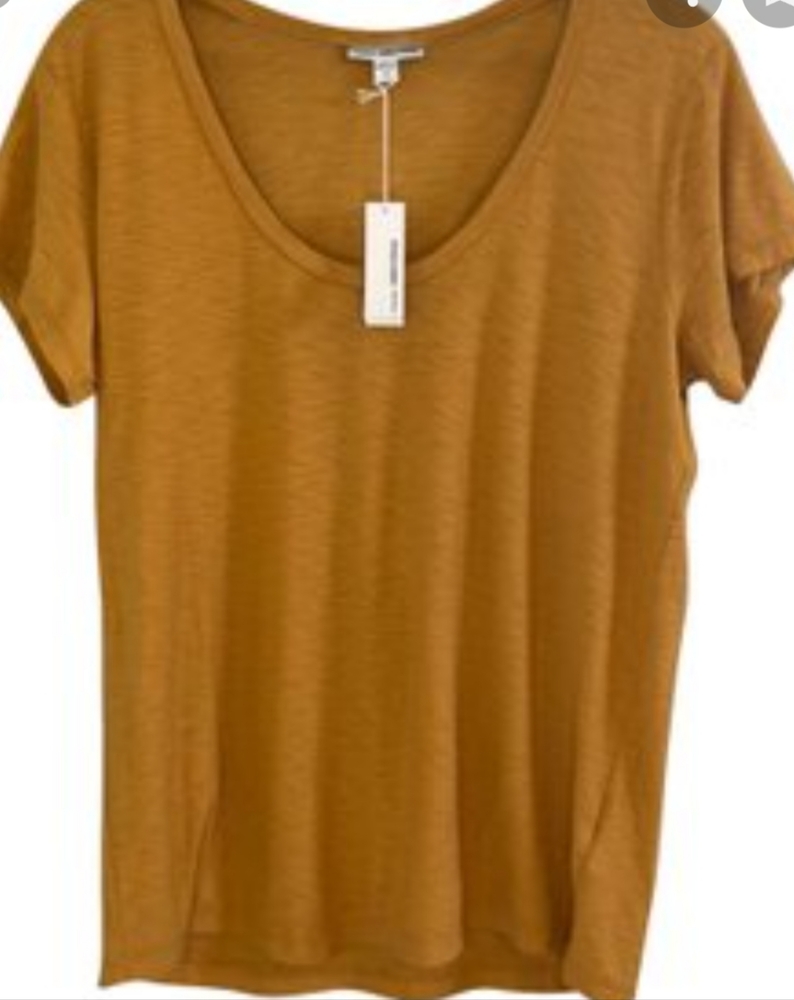 James Perse Casual Deep Scoop Neck Tshirt Top Sz 4